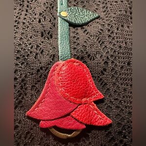 New Portland Leather Goods Chili Red Portland Rose Keychain Bag Flair